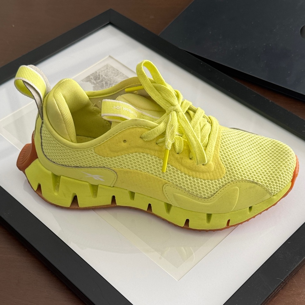 Reebok Neon Yellow Sneakers with Orange Accents
